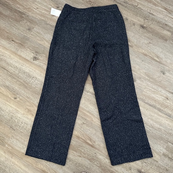 NWT ModCloth Navy Tweed Wide Leg High Rise Pleated Trouser Pants - Picture 5 of 5